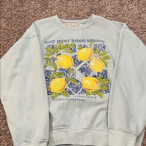 Simply Southern Lemon Graphic Blue Sweater